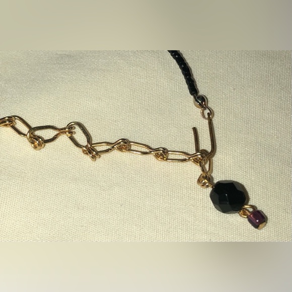 Handcrafted Black & Purple Crystal Bead 18” Necklace - Picture 13 of 14